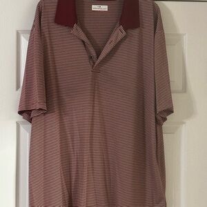 Grand Slam Performance Mens Burgundy Striped Short Sleeve Polo Shirt XXL